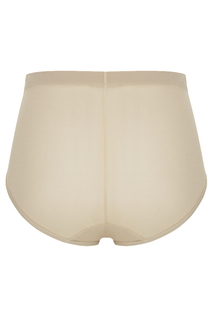 Beige-powermesh shaping brief