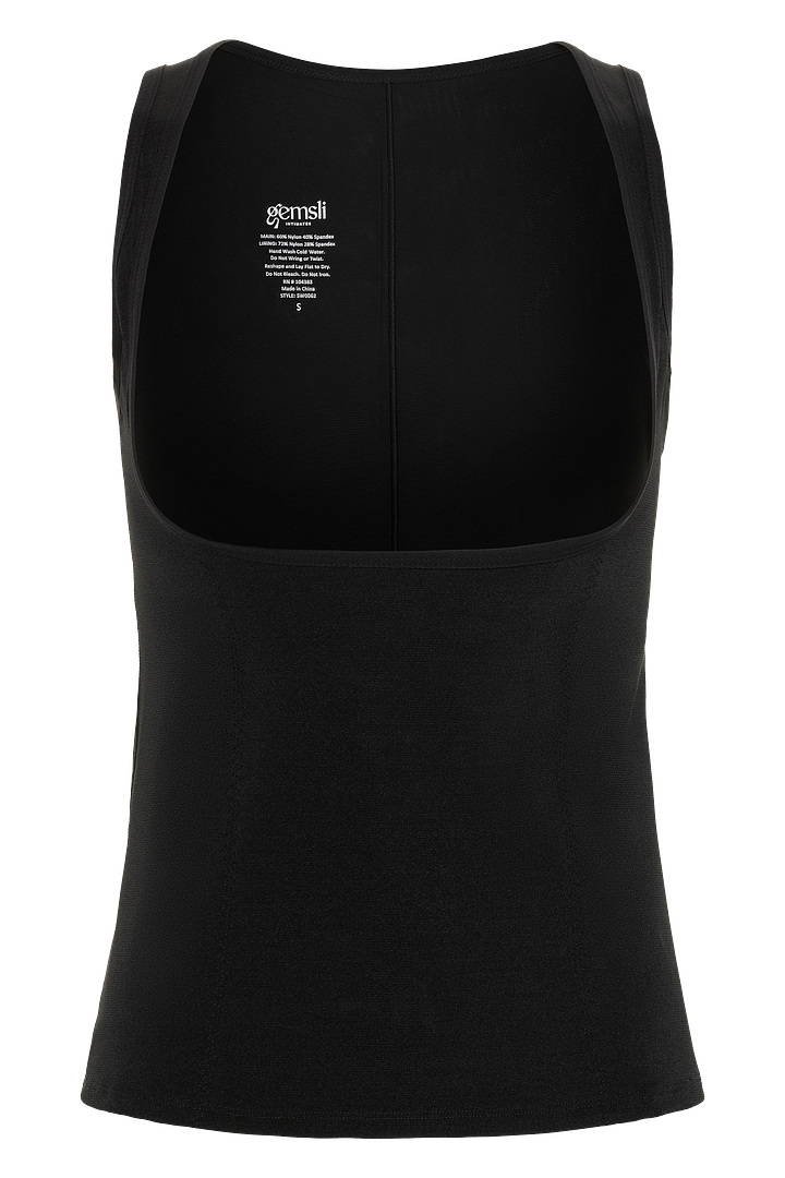 Black-powermesh underbust cami