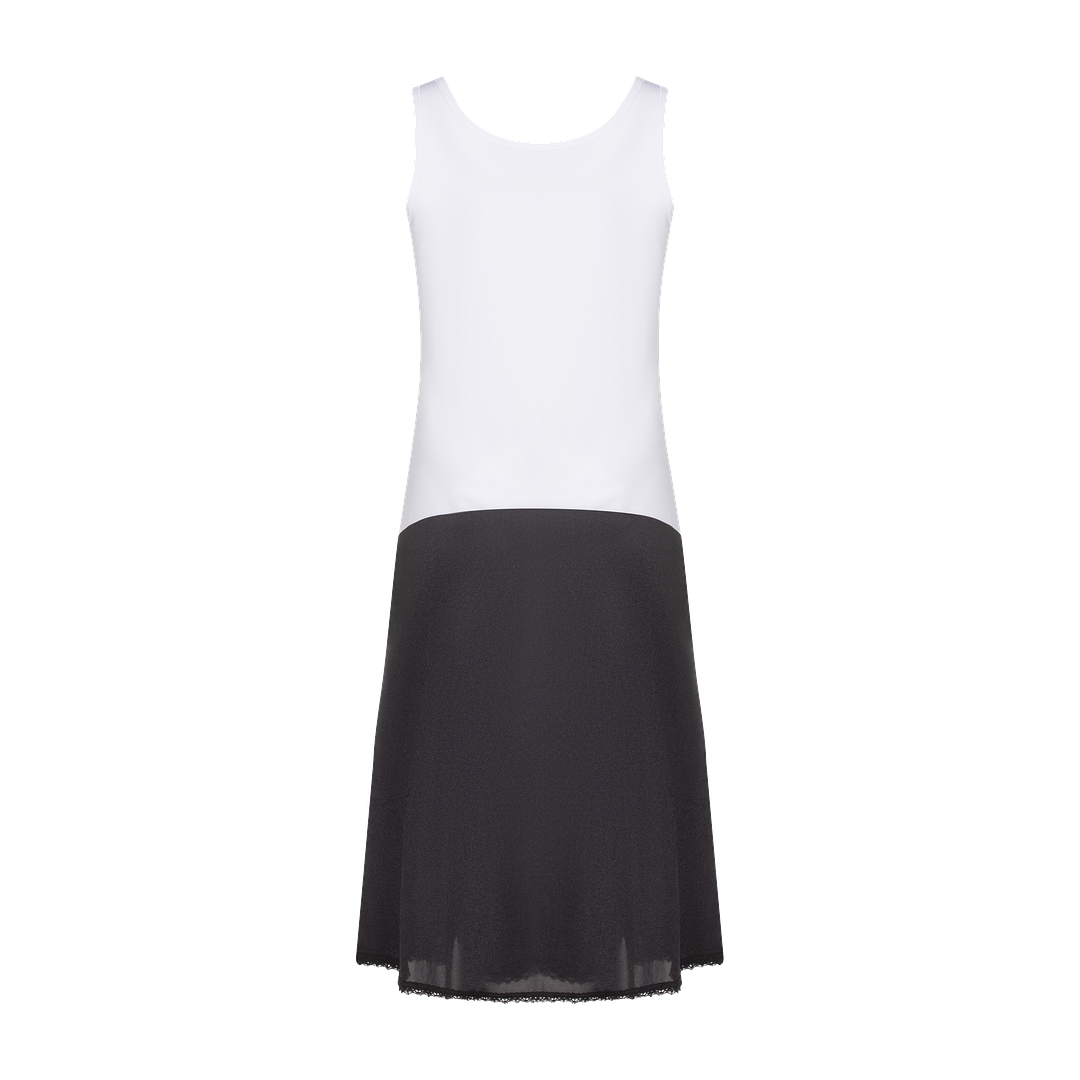 White/Black2-nursing full slip with clips, cotton top nylon bottom