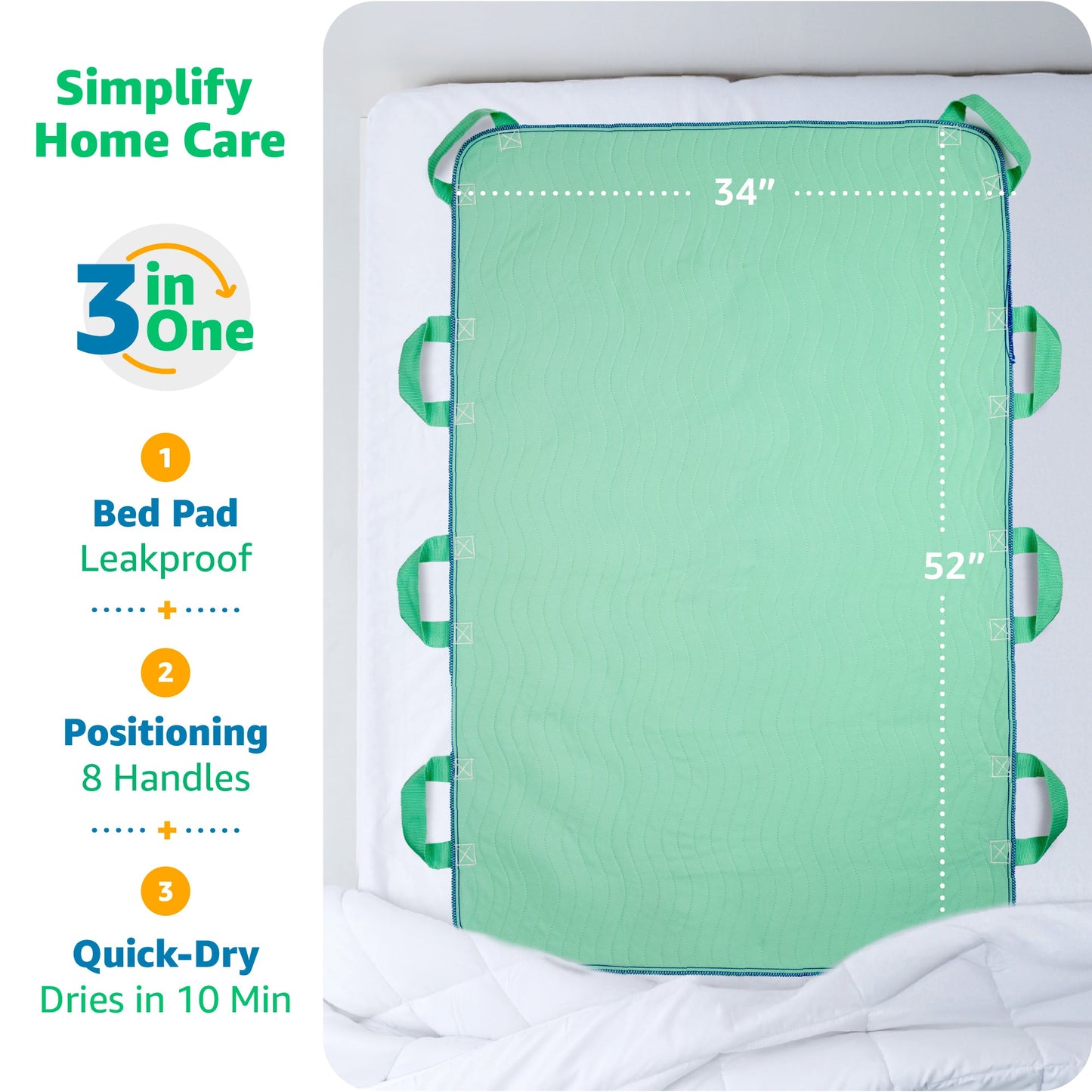 Improvia Positioning Bed Pad with Handles