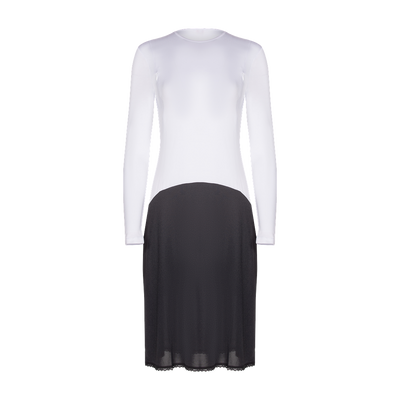 long sleeve nursing shell slip with zippers, with adjust-a-neck