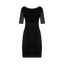 Black-firm control open bust shaper slip with short sleeves