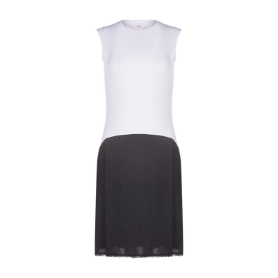 sleeveless nursing shell slip with zipper, viscose top nylon bottom